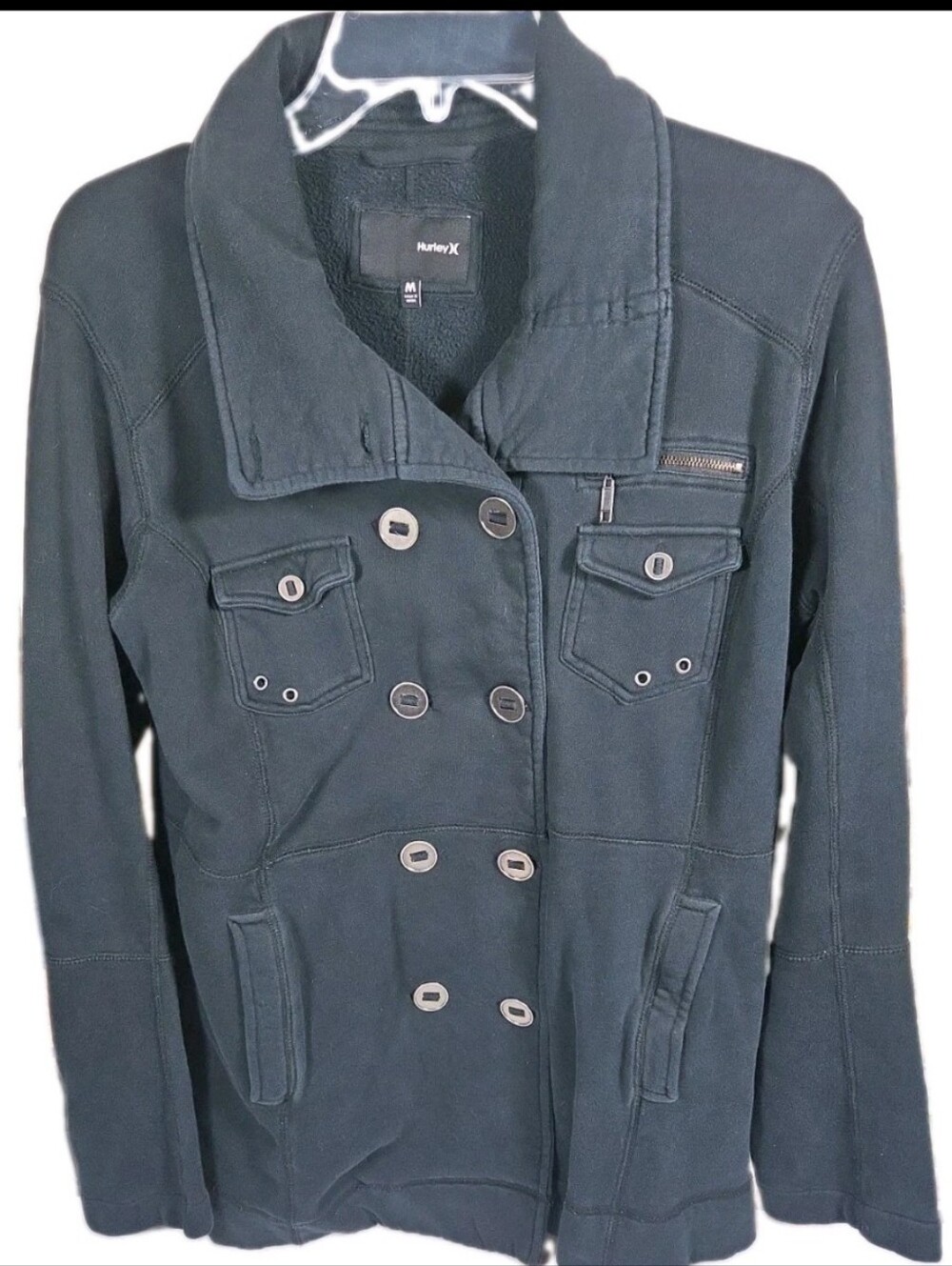 Y2K Hurley Coat Vintage Size Medium 2000s Jacket Warm Dark Academia Gorpcore